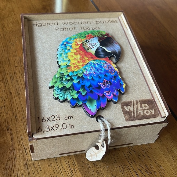 Parrot figured wooden puzzle 106 shaped pieces wild toy - Picture 7 of 7